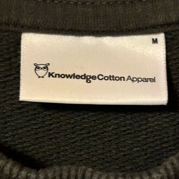 Knowledge Cotton Apparel- Green Crew Sweatshirt with Owl Logo - Picture 4 of 7